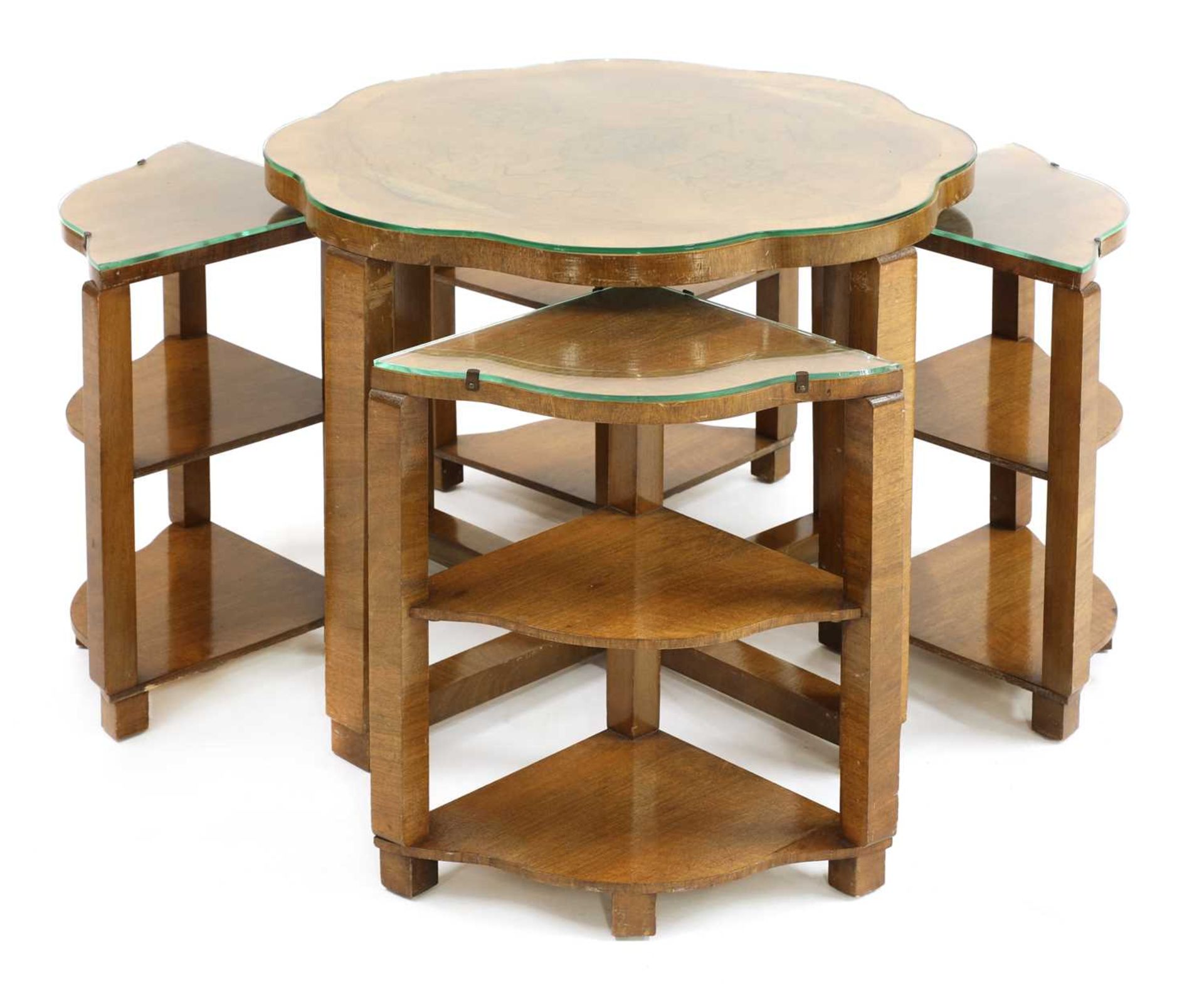 An Art Deco walnut nest of tables, - Image 2 of 3