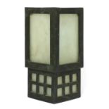 An Art Deco bronze hanging lantern,