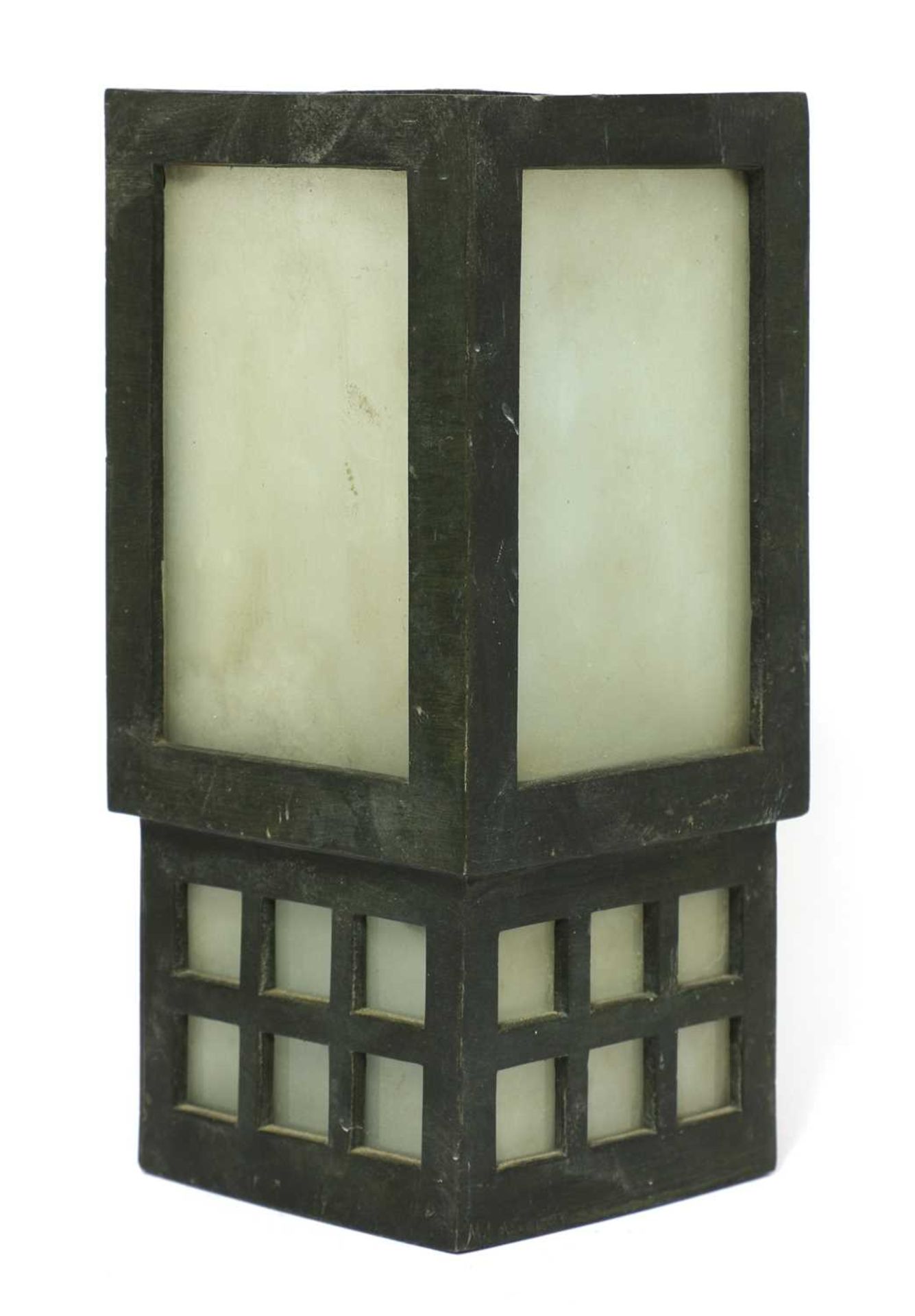 An Art Deco bronze hanging lantern,