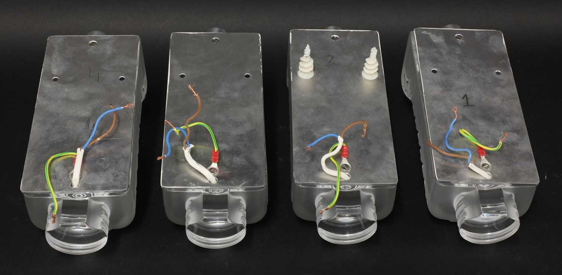 A set of four Lalique 'Palme' glass wall lights, - Image 3 of 5