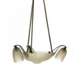 An Art Deco silvered hanging light,