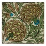 A William De Morgan 'Persian Flowers' pattern tile,