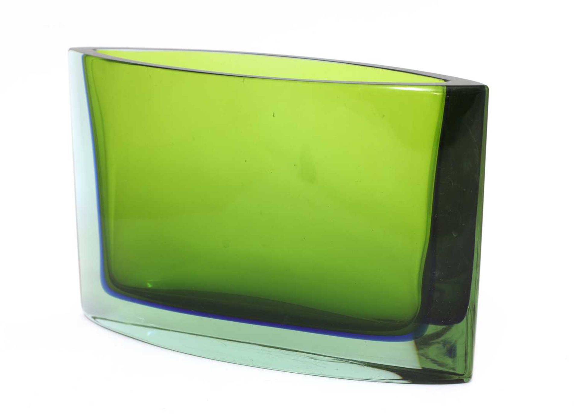 A Seguso Sommerso green and blue glass vase, - Image 2 of 3