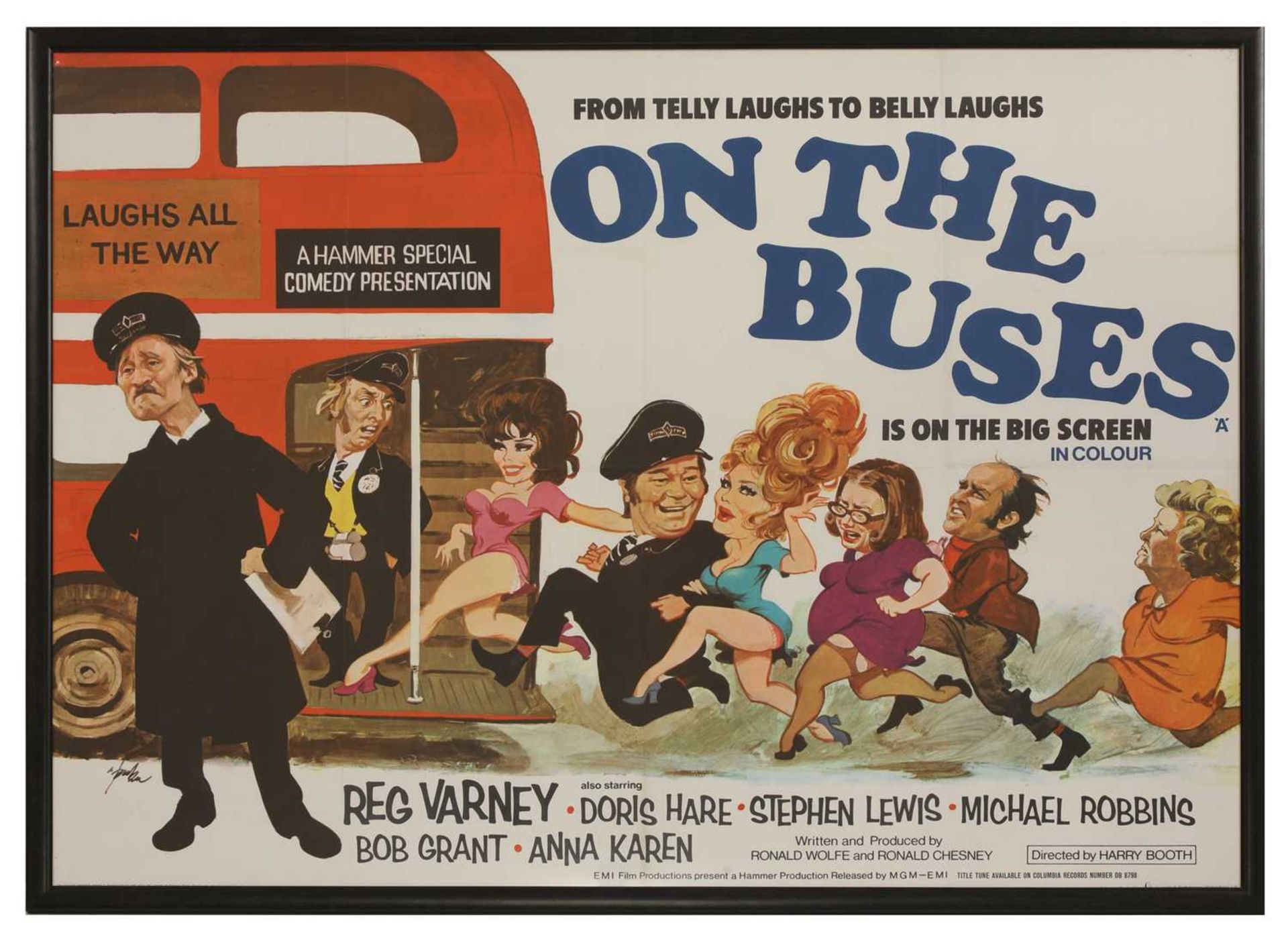 A film poster for 'On the Buses'