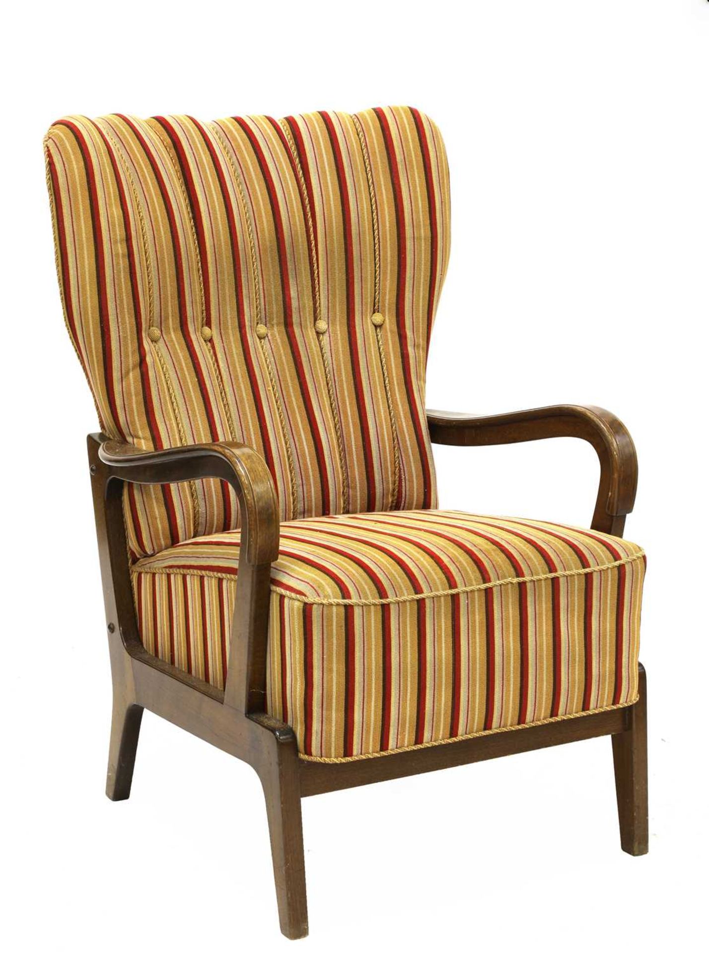 A Danish beech framed armchair,