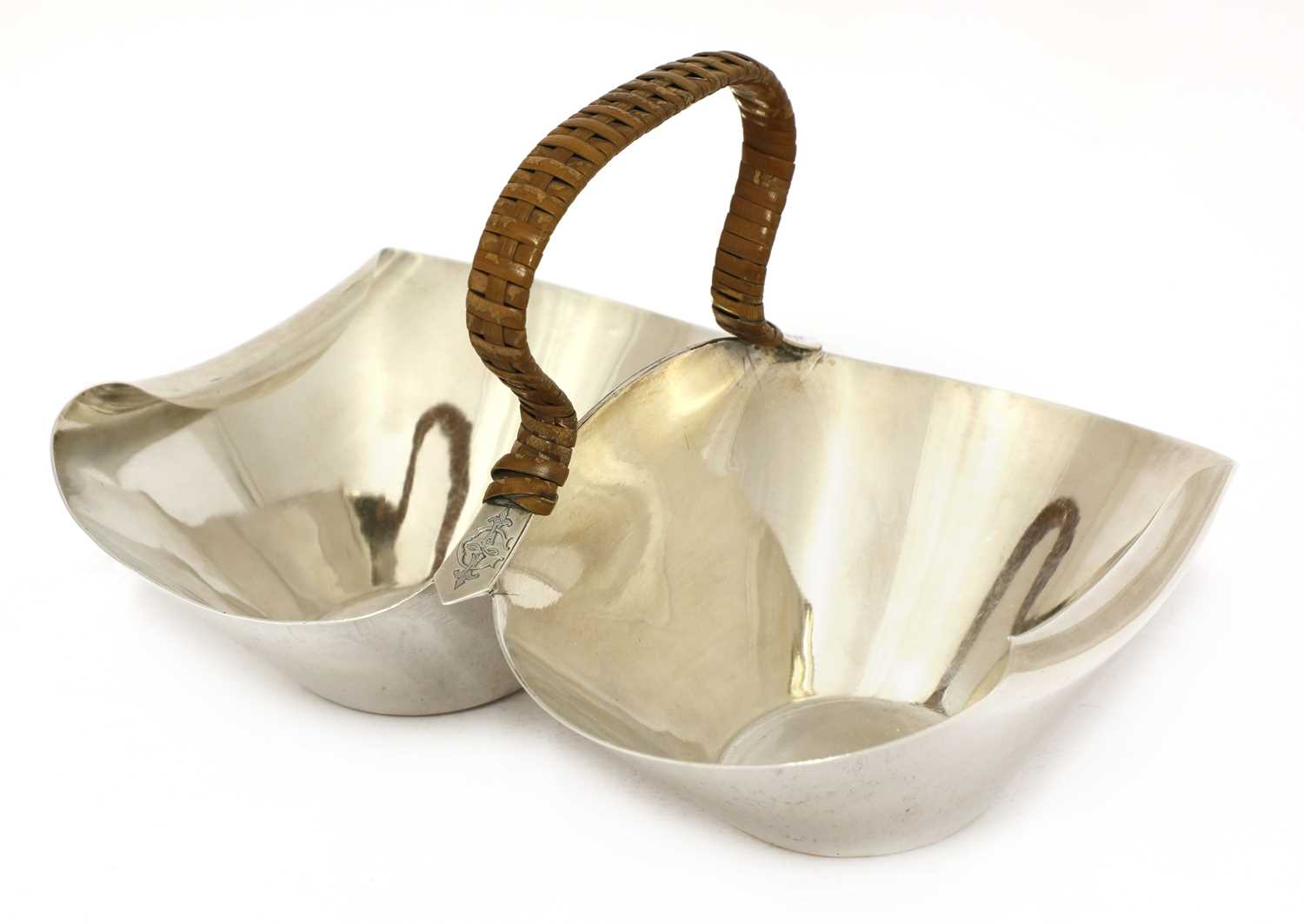 A silver double basket or bonbon dish,