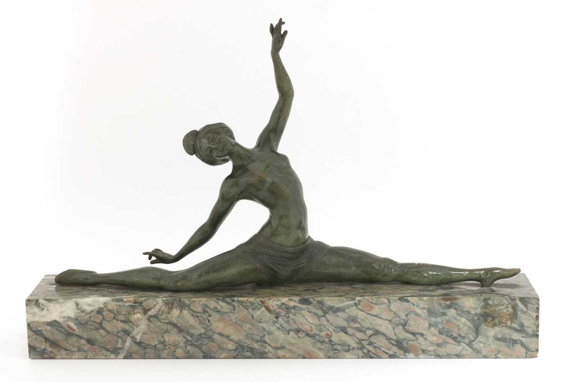 An Art Deco patinated bronze figure,