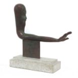 A surrealist bronze sculpture,