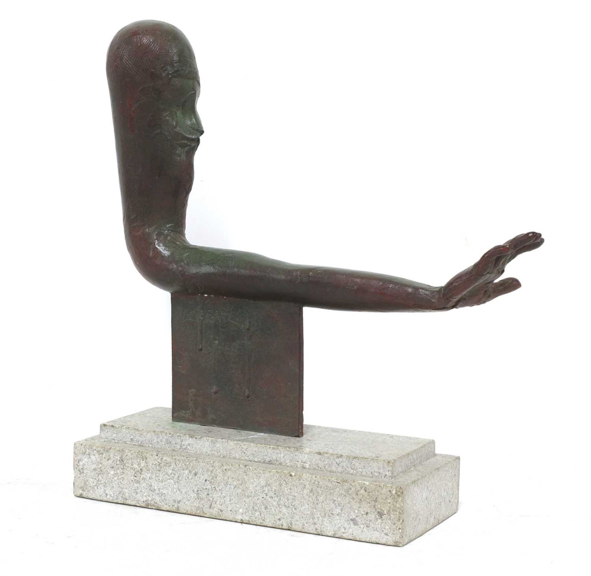 A surrealist bronze sculpture,