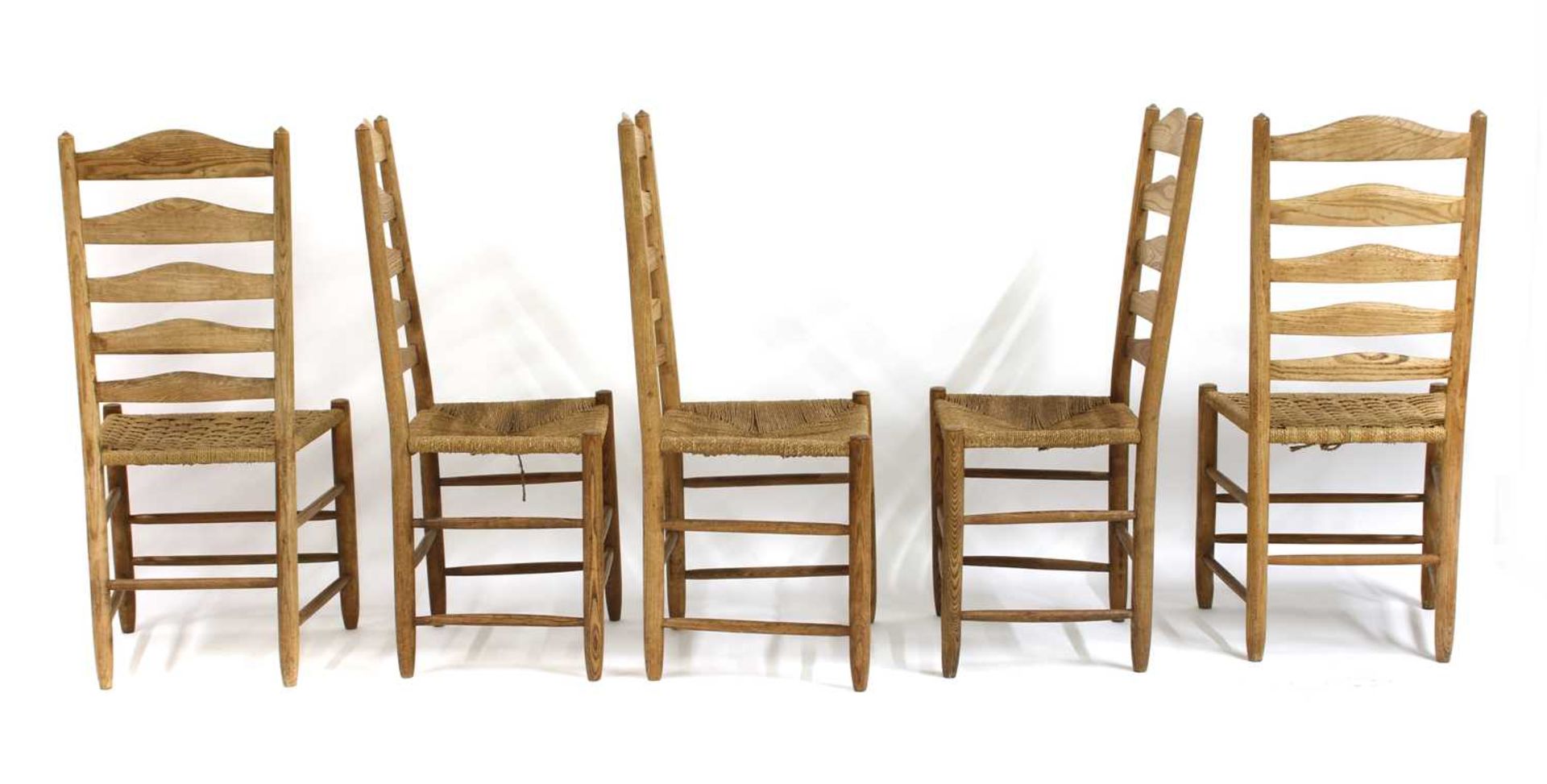 Five ash ladderback chairs, - Image 6 of 6