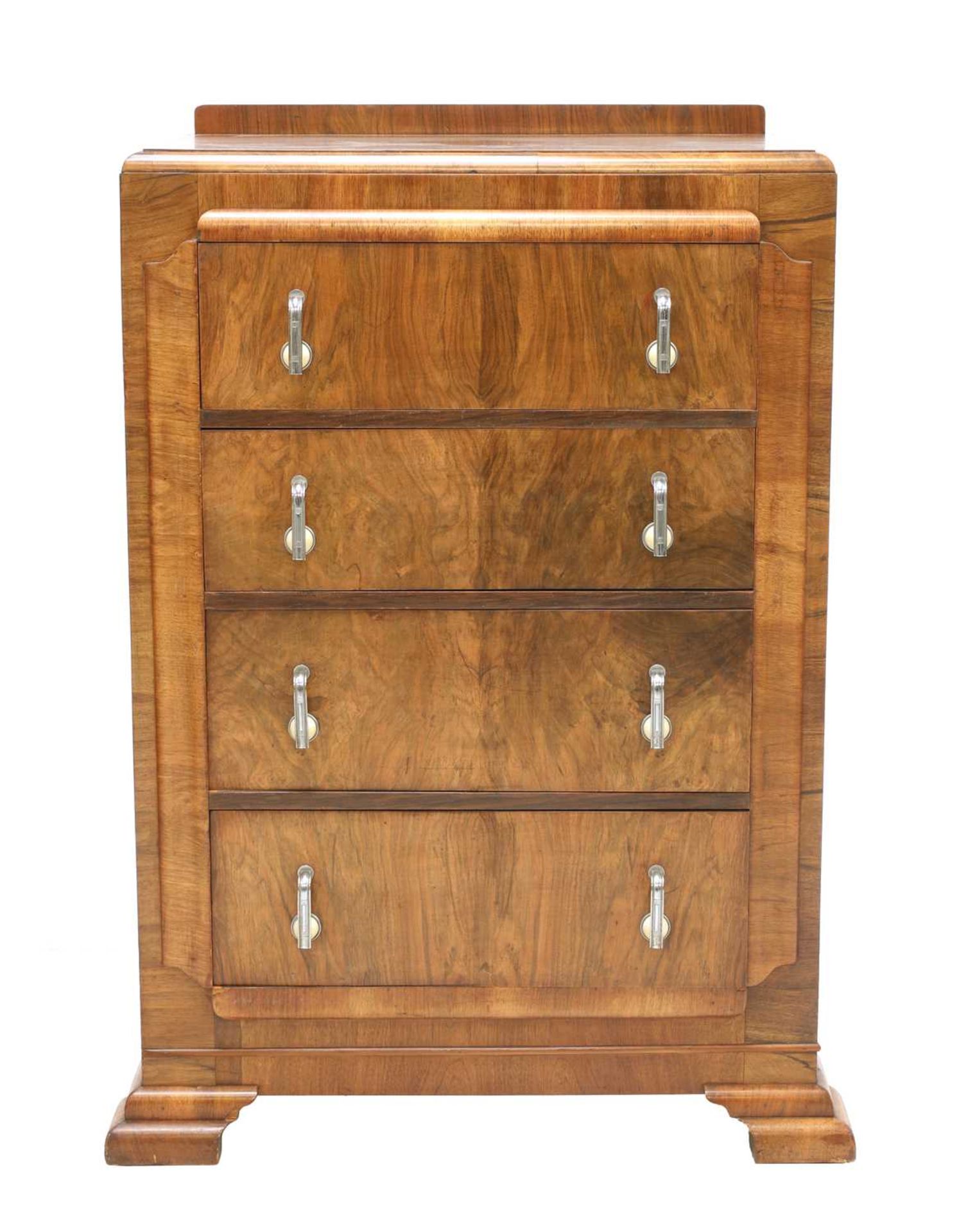 An Art Deco walnut chest of drawers, - Image 2 of 9