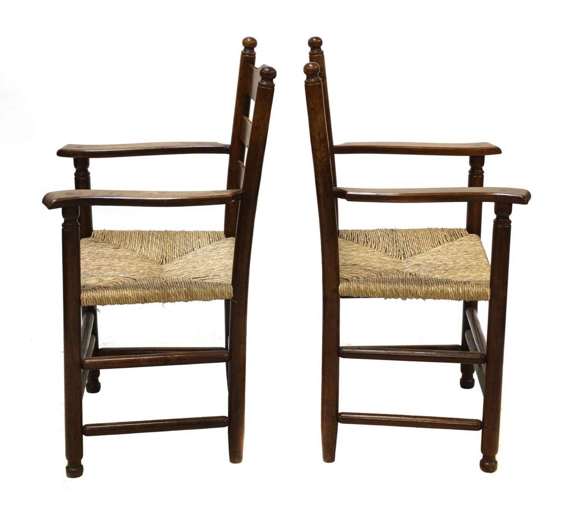 A pair of rare Gordon Russell yew wood ladderback chairs, - Image 3 of 3