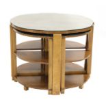 An Art Deco walnut nest of tables,