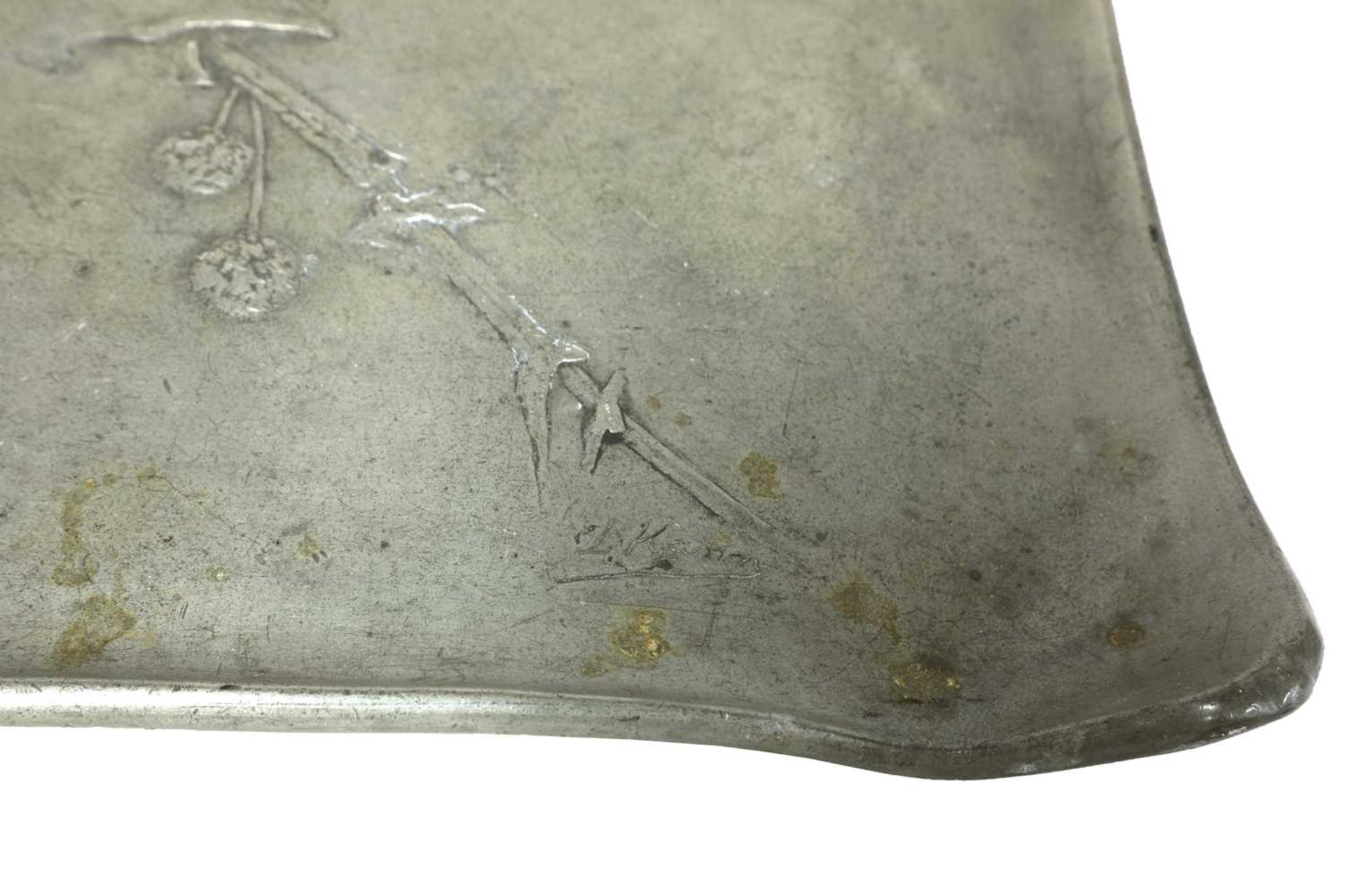 An Art Nouveau pewter dish, - Image 5 of 5