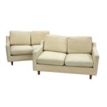 A pair of Danish two-seater sofas,