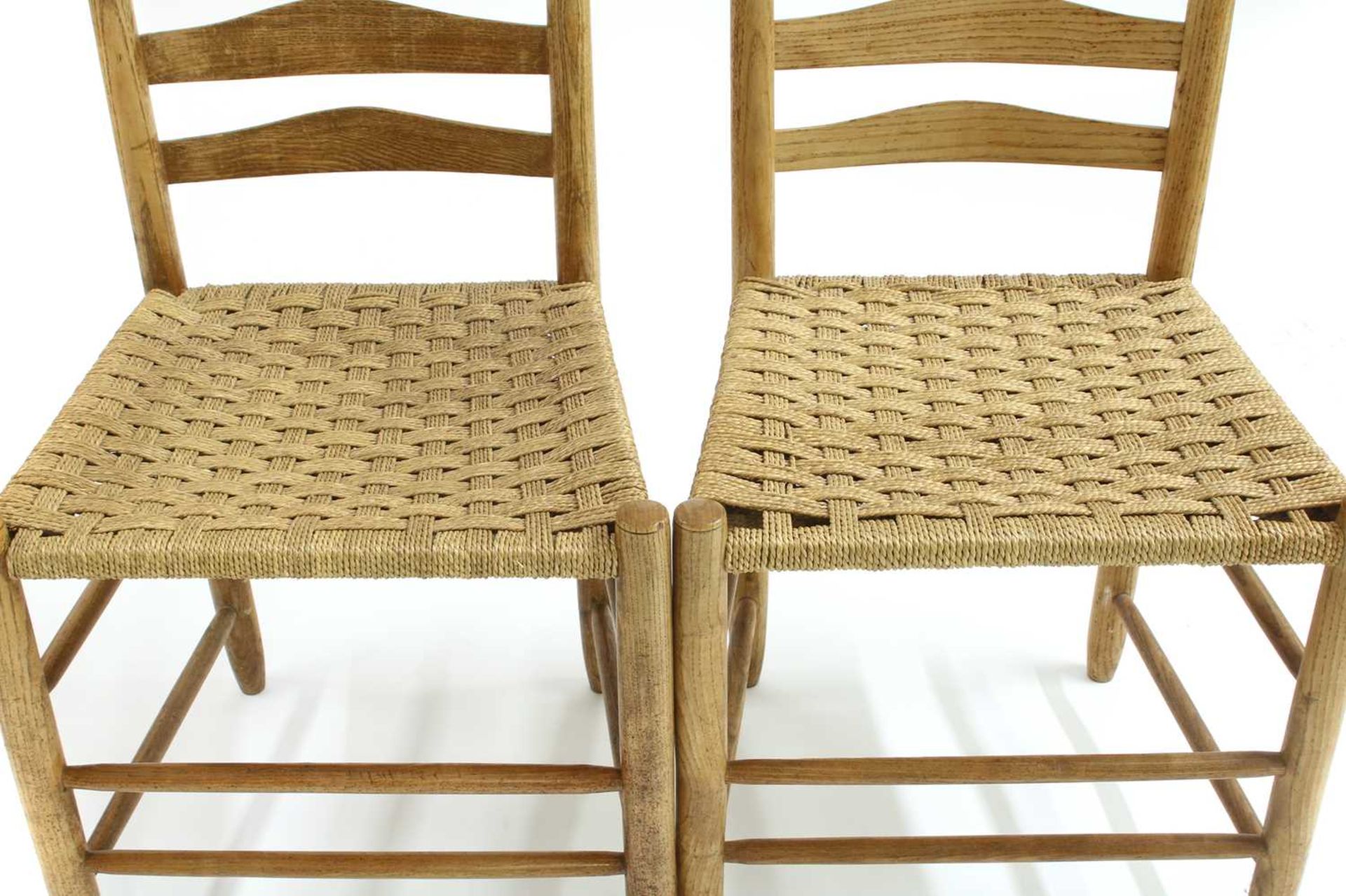 Five ash ladderback chairs, - Image 5 of 6