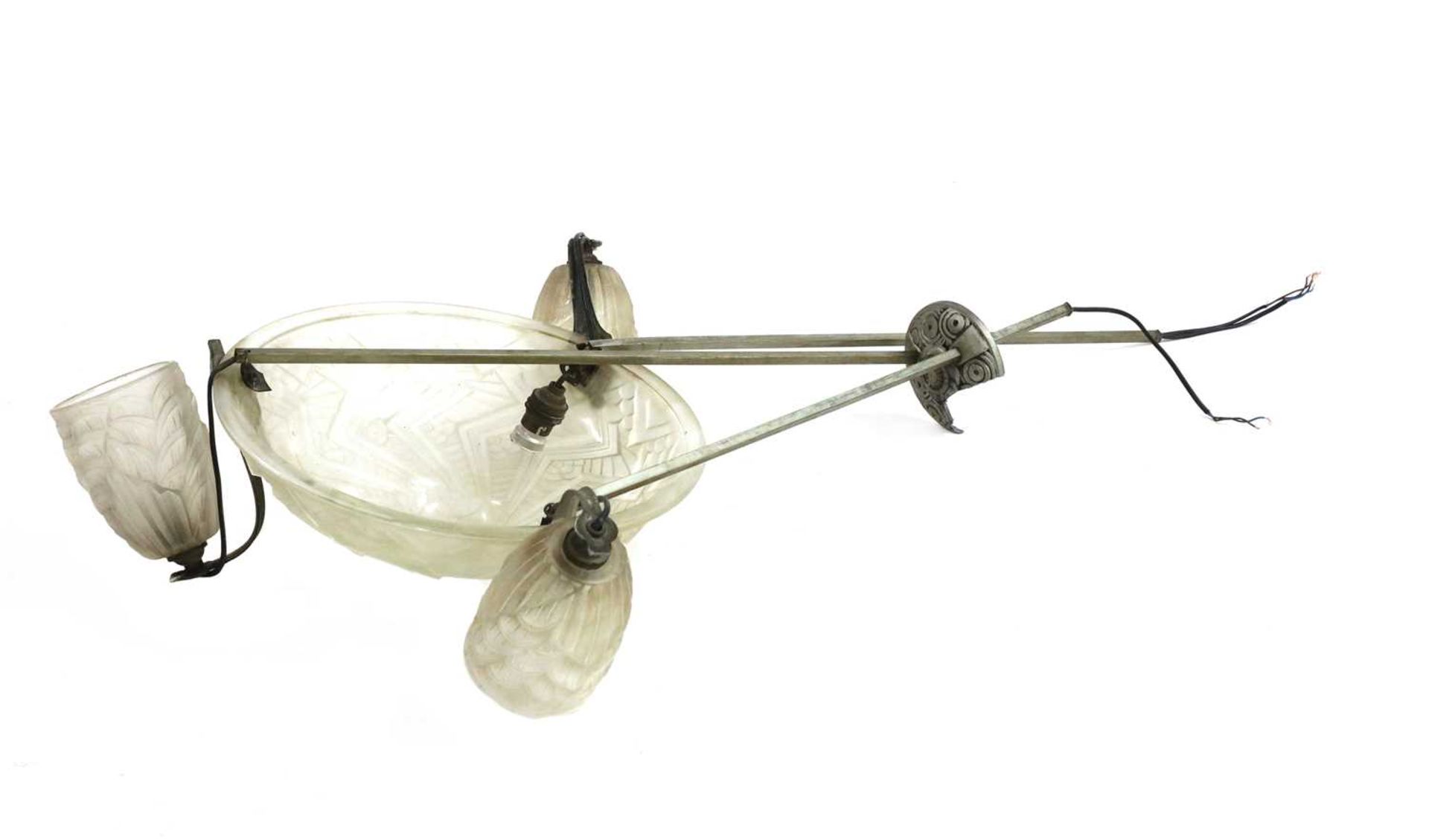 An Art Deco silvered hanging light, - Image 2 of 2