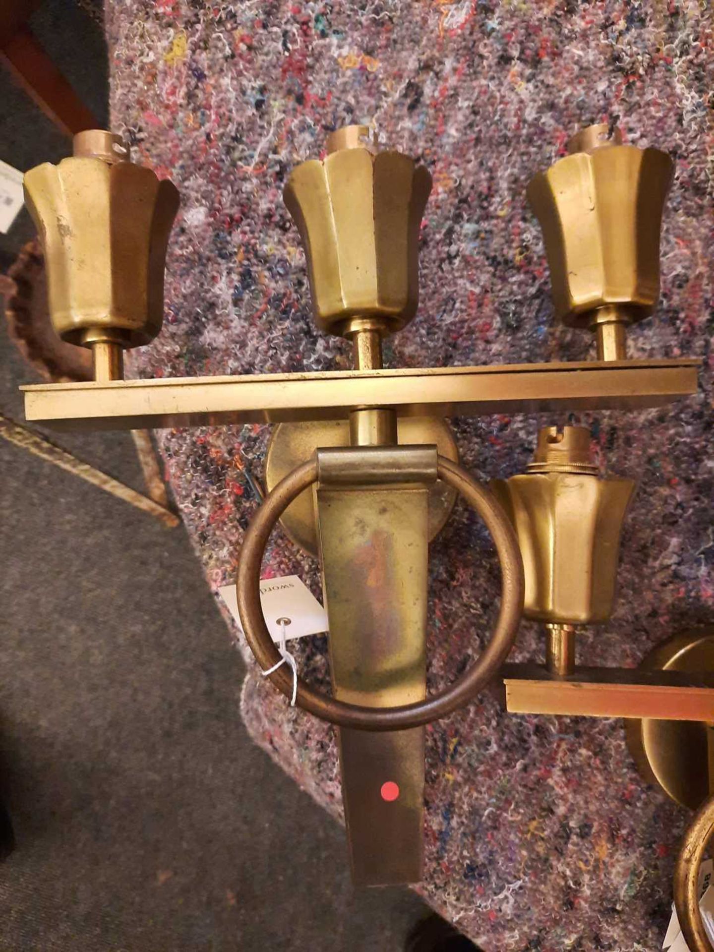 A pair of brass wall lights, - Image 3 of 4