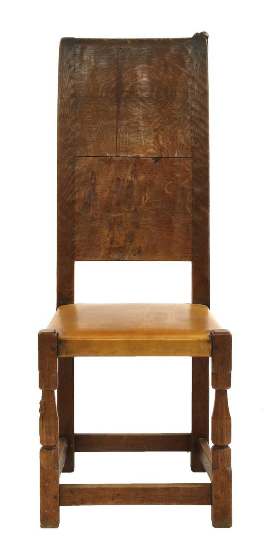 Six Robert 'Mouseman' Thompson oak dining chairs, - Image 4 of 8