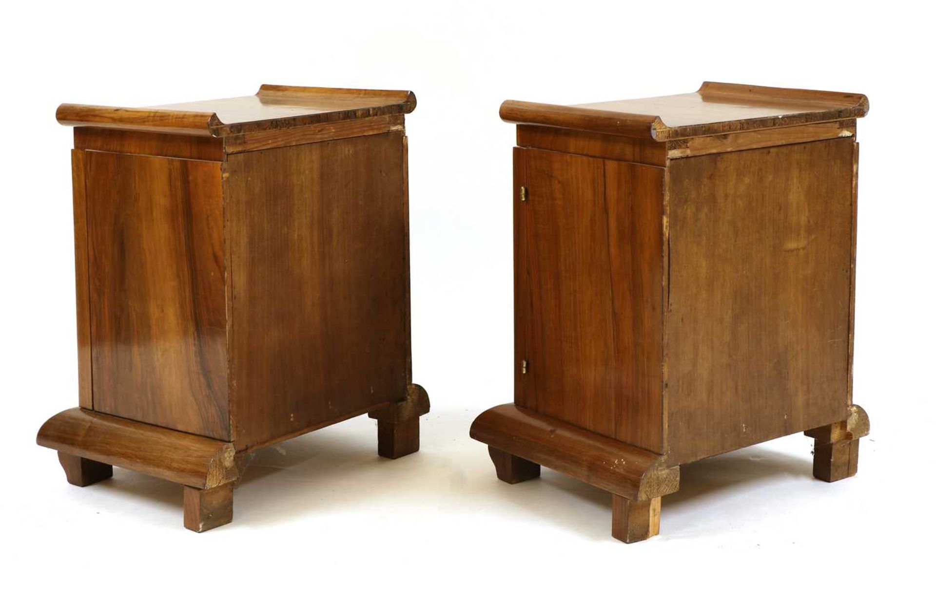 A pair of Art Deco walnut bedside cupboards, - Image 4 of 19