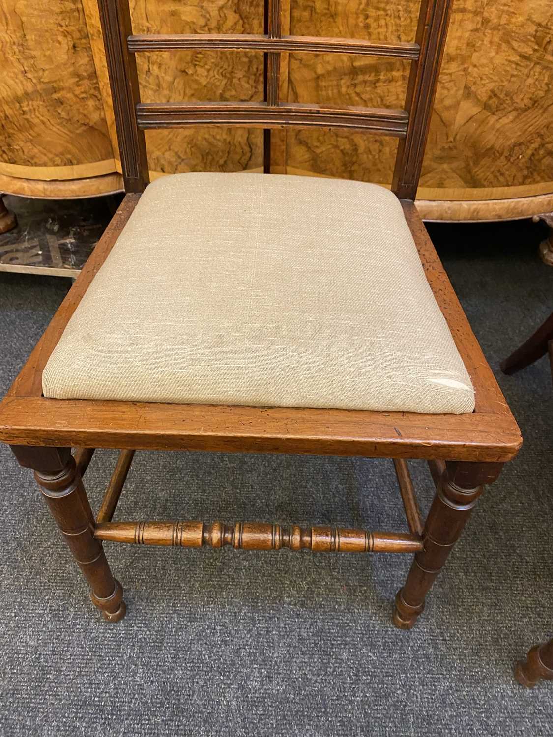 A set of twelve Arts and Crafts walnut chairs, - Image 12 of 13