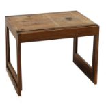 A Danish rosewood nest of three tables, §