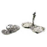 An Art Nouveau silver-plated figural mounted double dish,