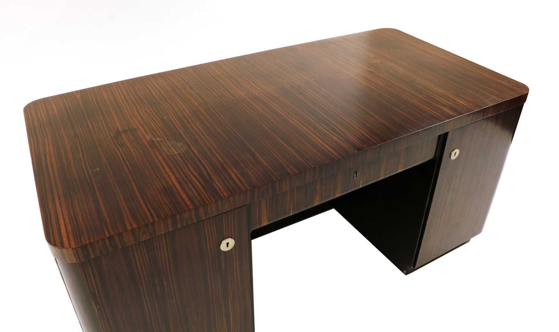 An Art Deco Madagascan ebony desk, - Image 4 of 5