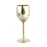 A silver gilt wine goblet,