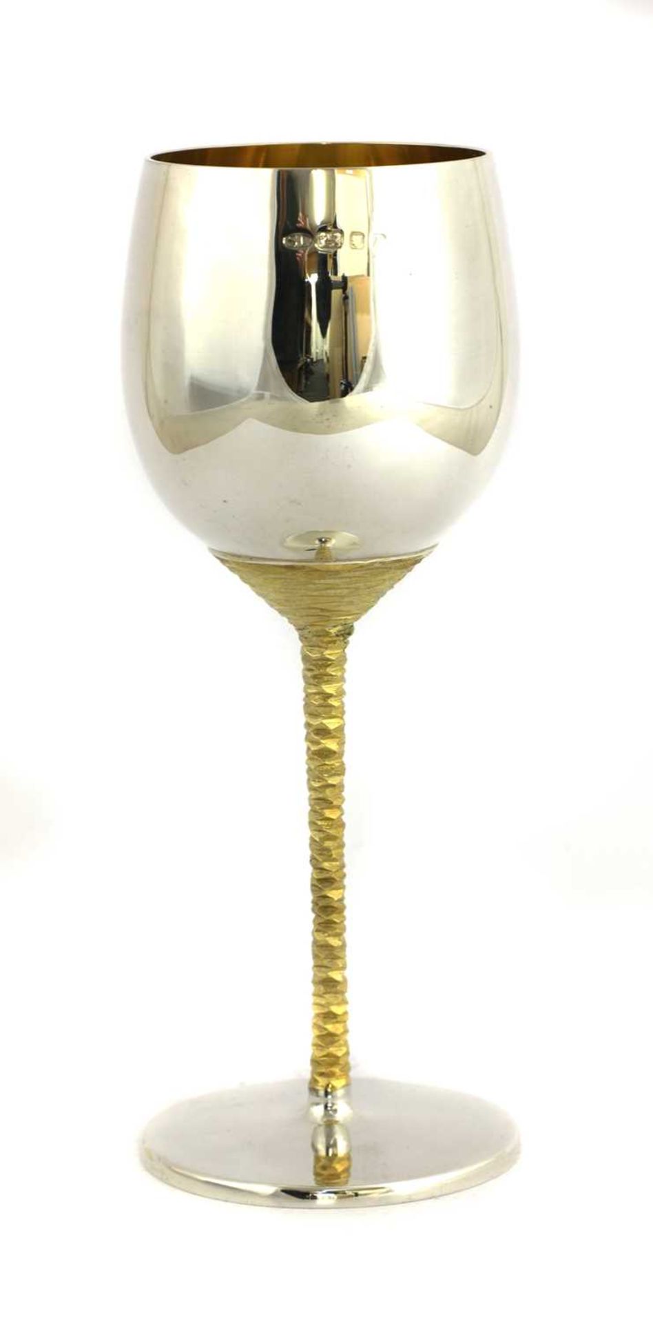 A silver gilt wine goblet,