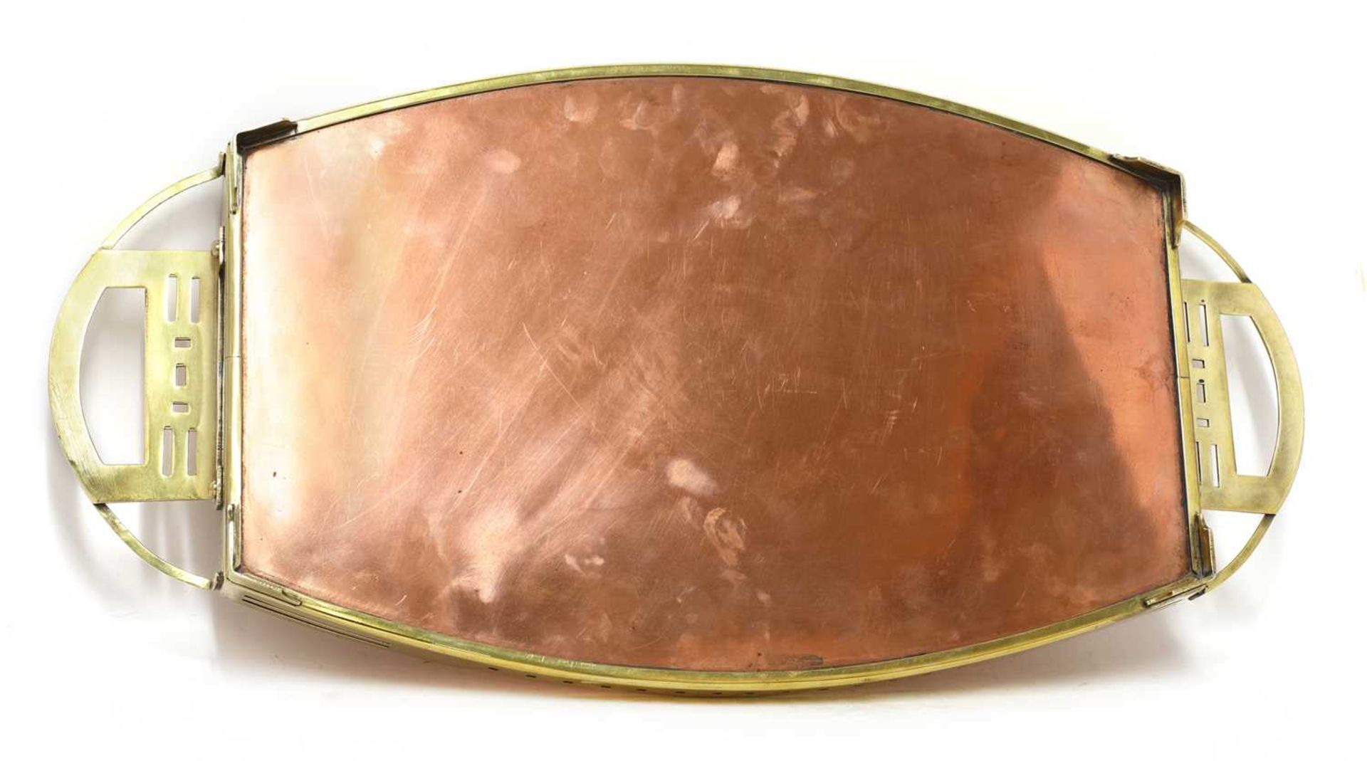 A Secessionist copper and brass oval tray, - Image 2 of 3