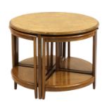 An Art Deco bird's-eye maple nest of tables,