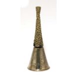 A silver gilt table bell,