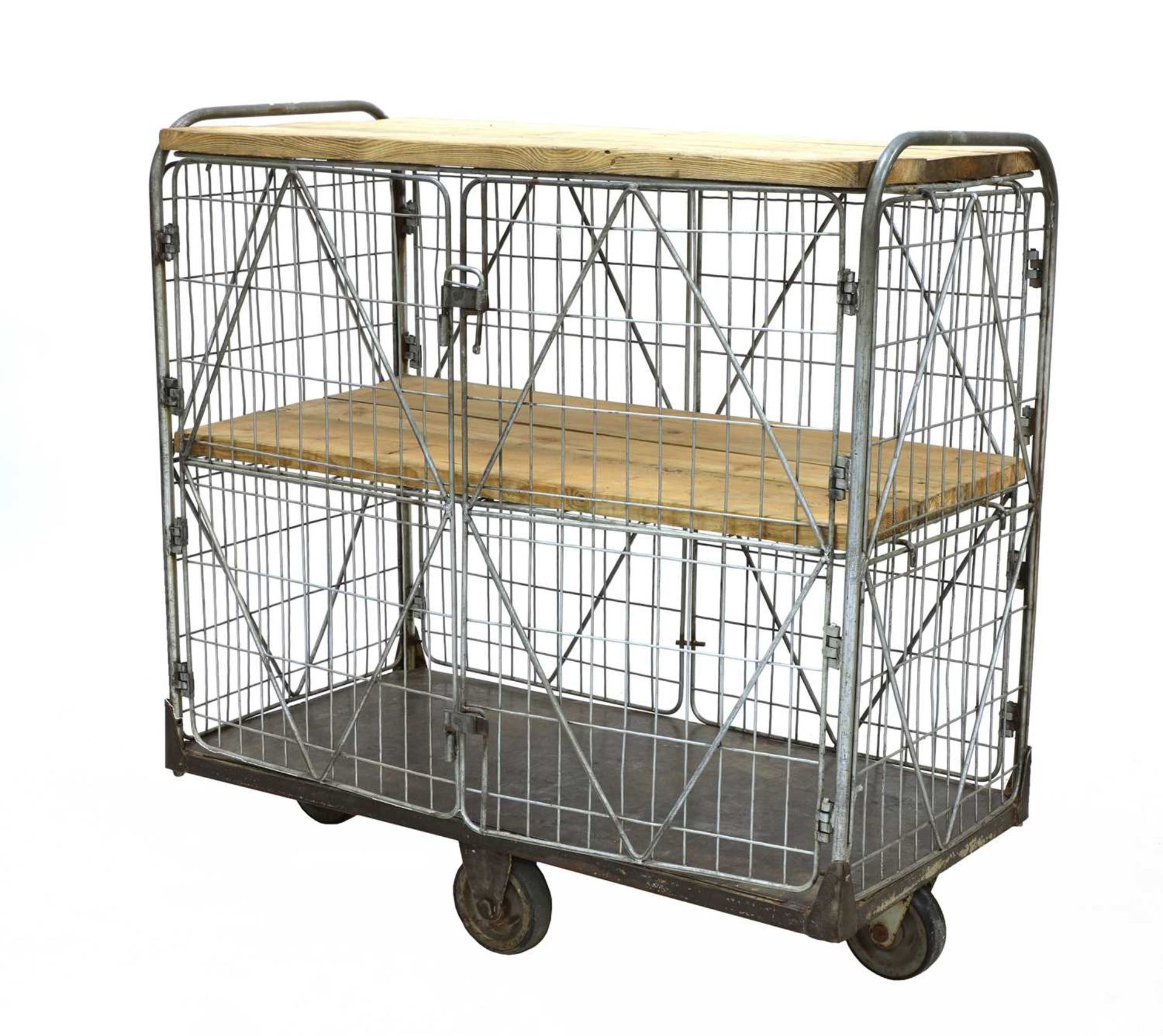 An industrial cage trolley,