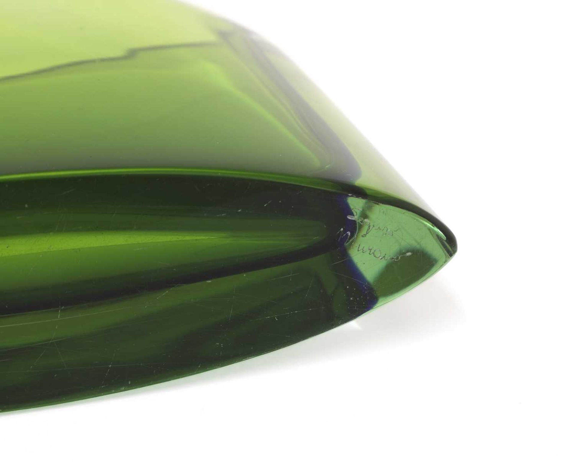 A Seguso Sommerso green and blue glass vase, - Image 3 of 3