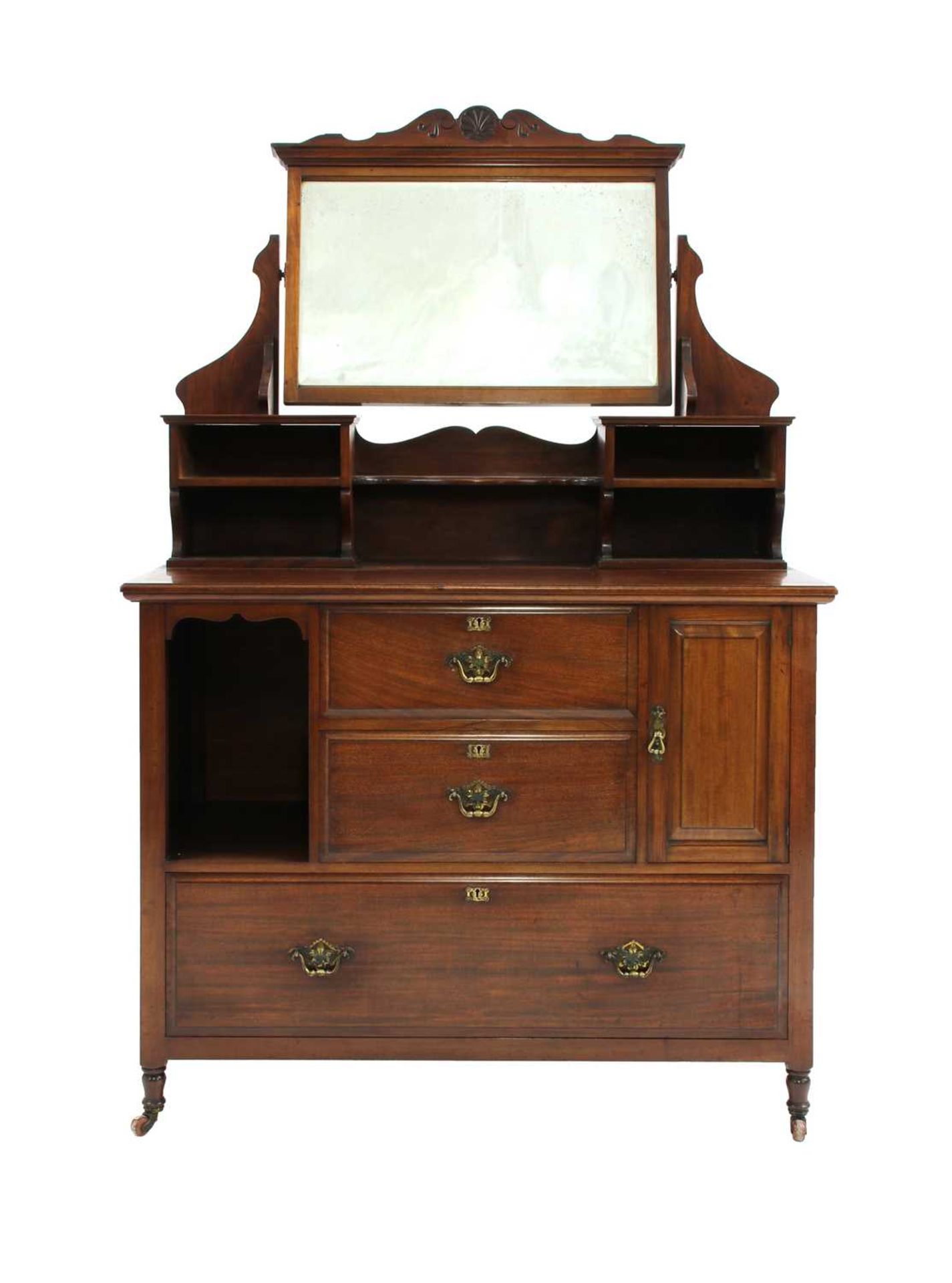 An Art Nouveau mahogany dressing table,