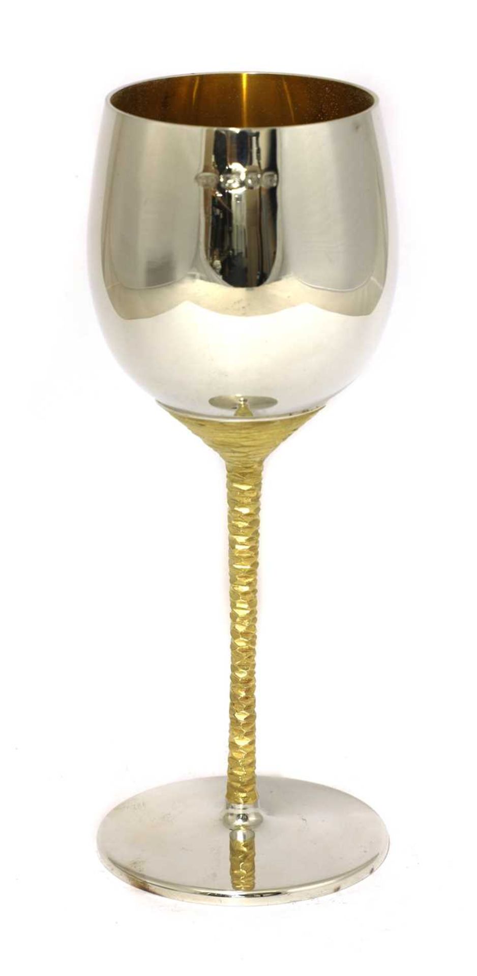 A silver gilt wine goblet,
