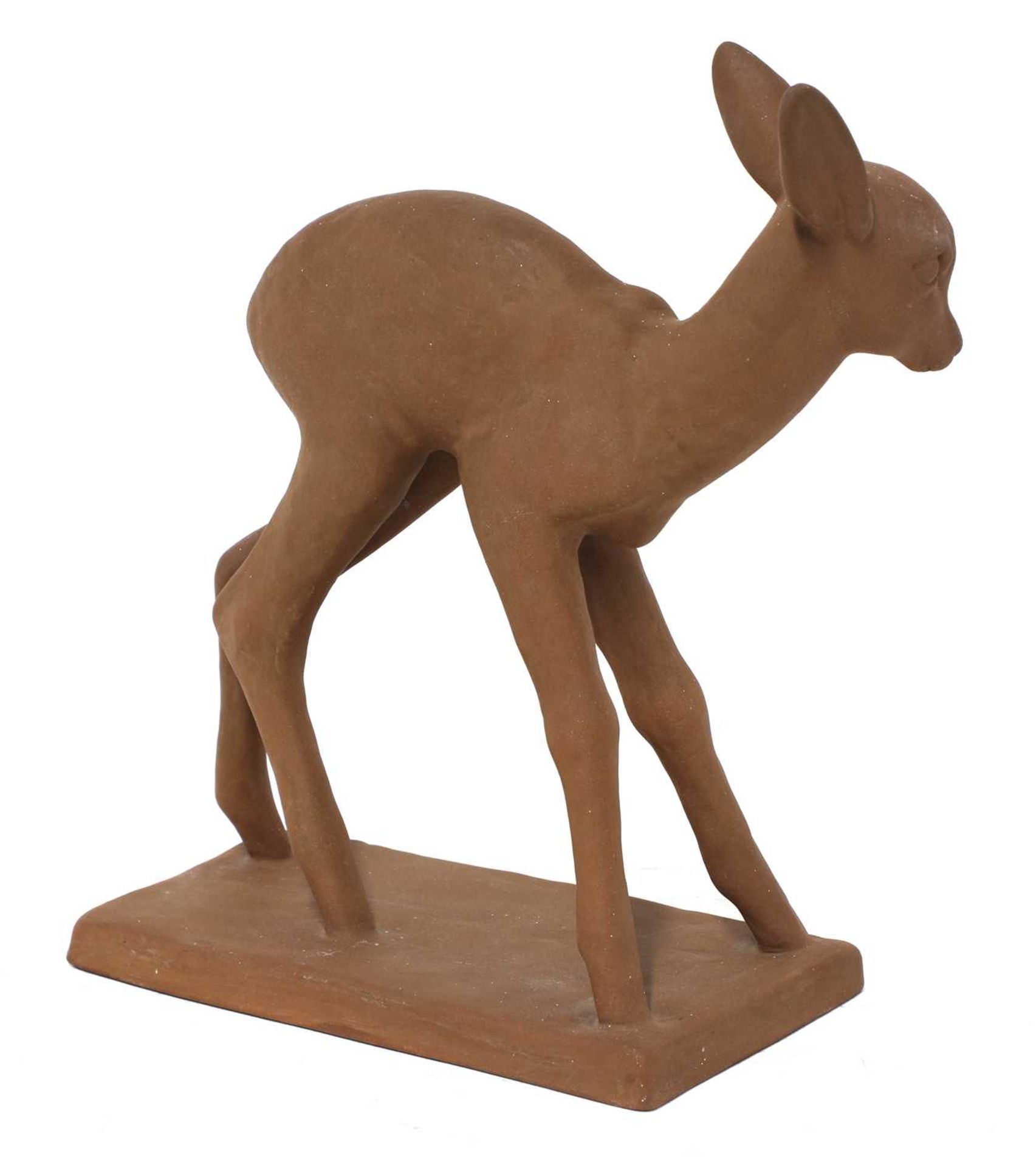 A Karlsruher terracotta fawn, - Image 2 of 3