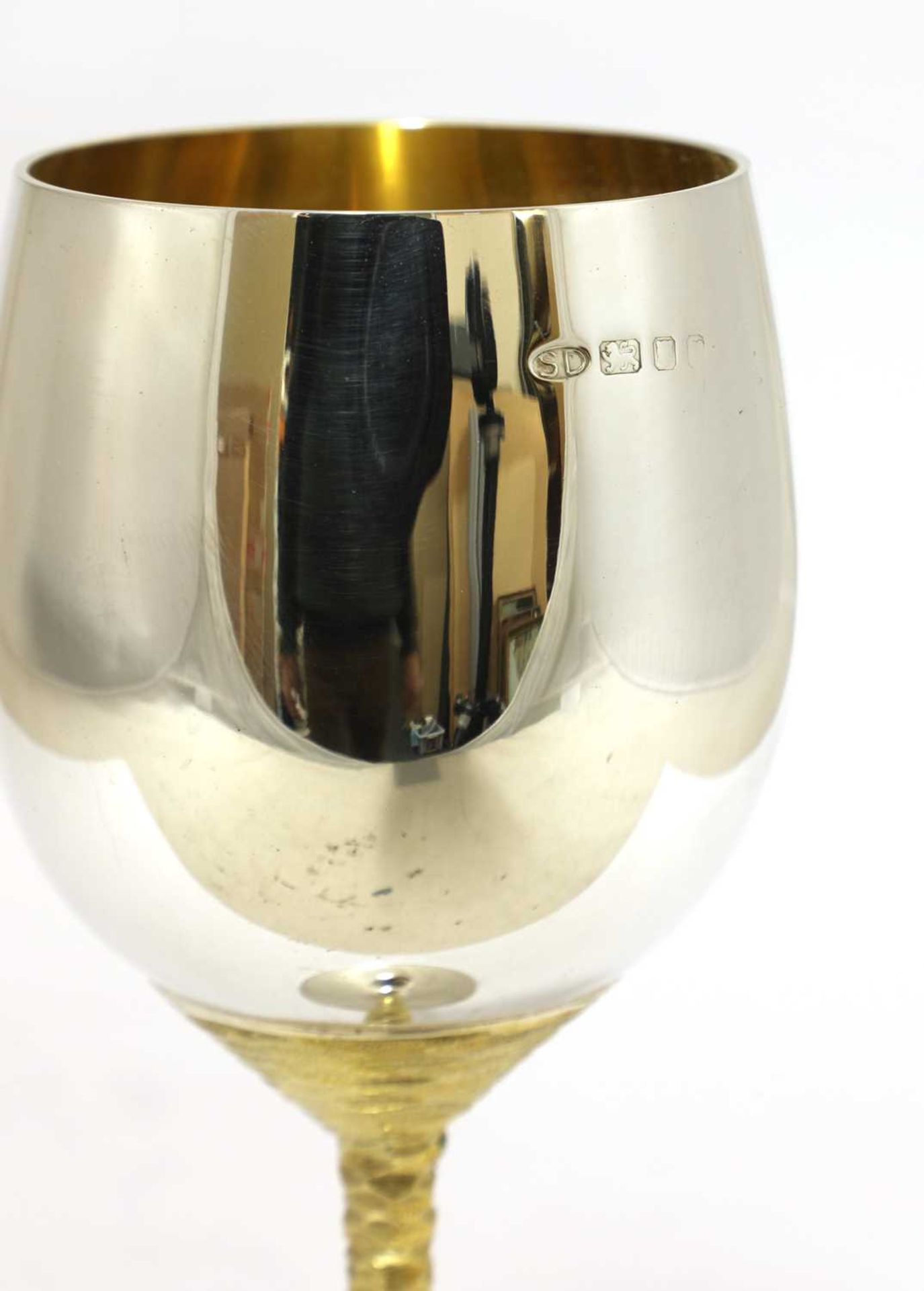 A silver gilt wine goblet, - Image 4 of 5