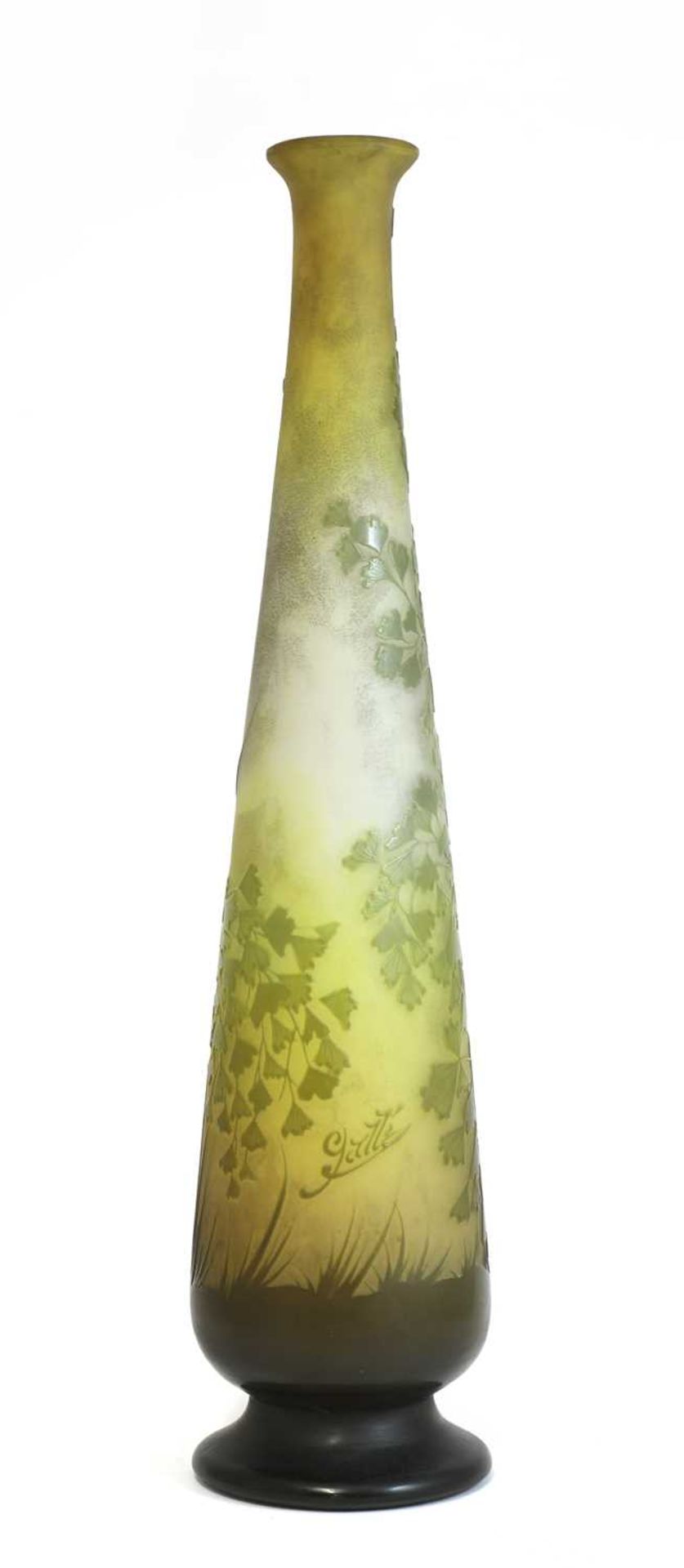 A Gallé floral cameo glass vase, - Image 4 of 6