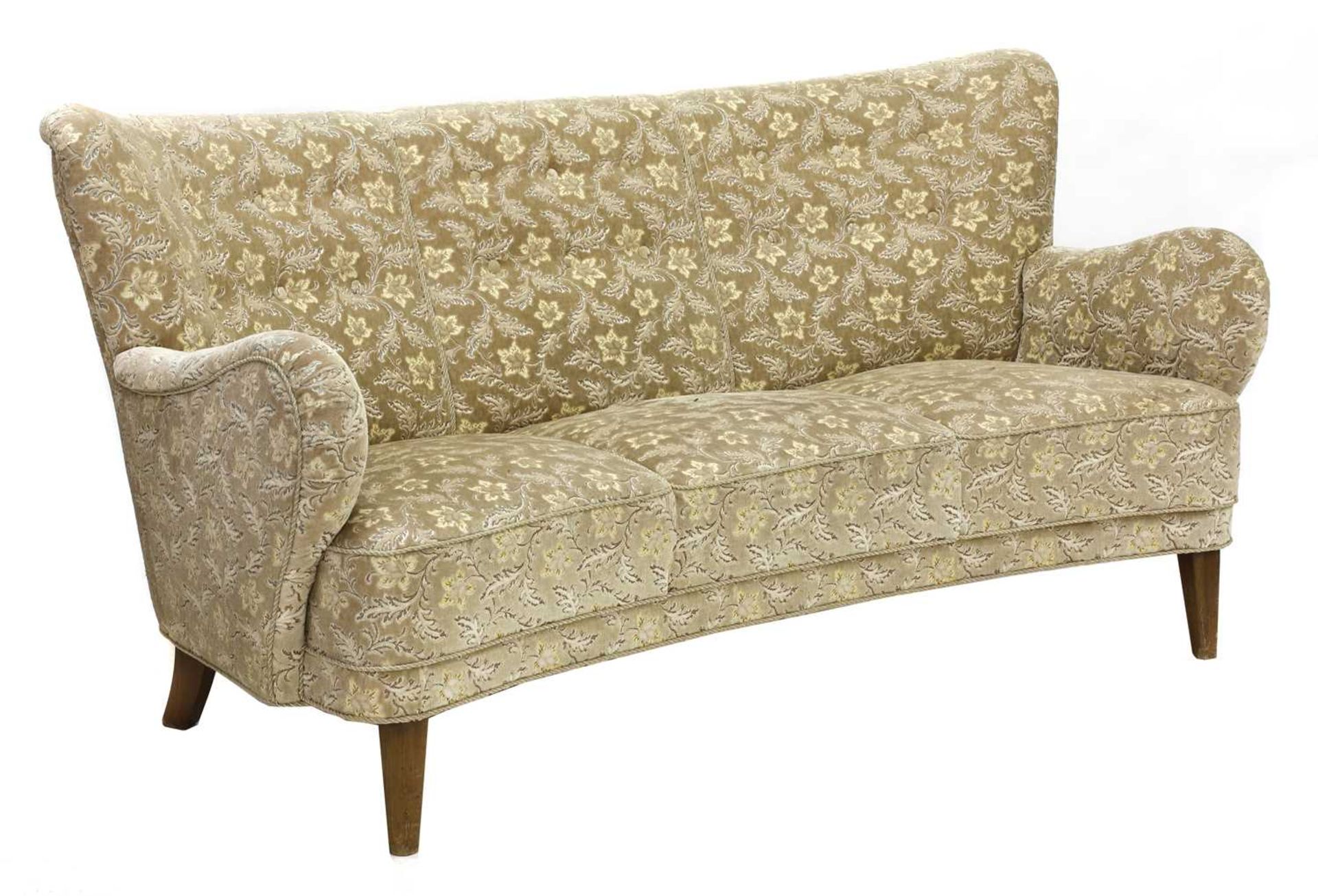 A Danish 'banana' settee,