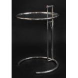 An Eileen Grey chrome side table,