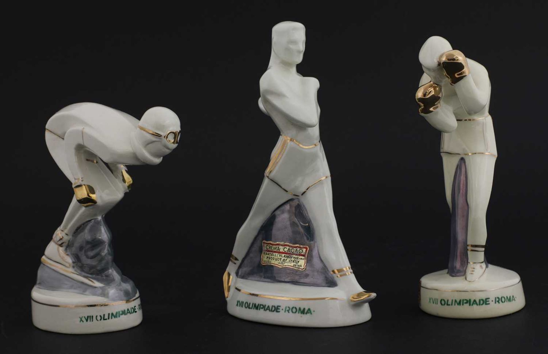 A set of six Rome XVII Olympiad (summer 1960) figural souvenir bottles, - Image 6 of 6