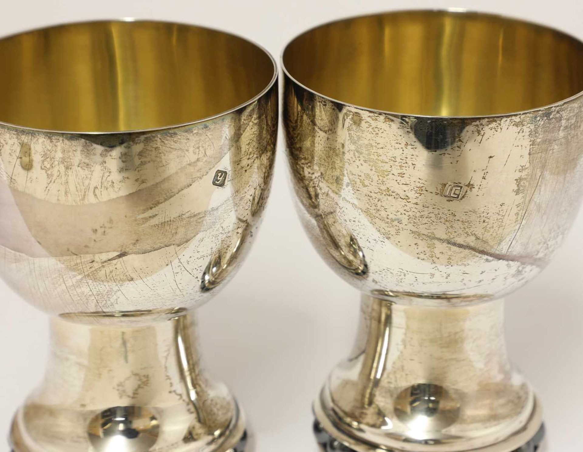 A contemporary silver wine jug and two goblets, - Image 6 of 10