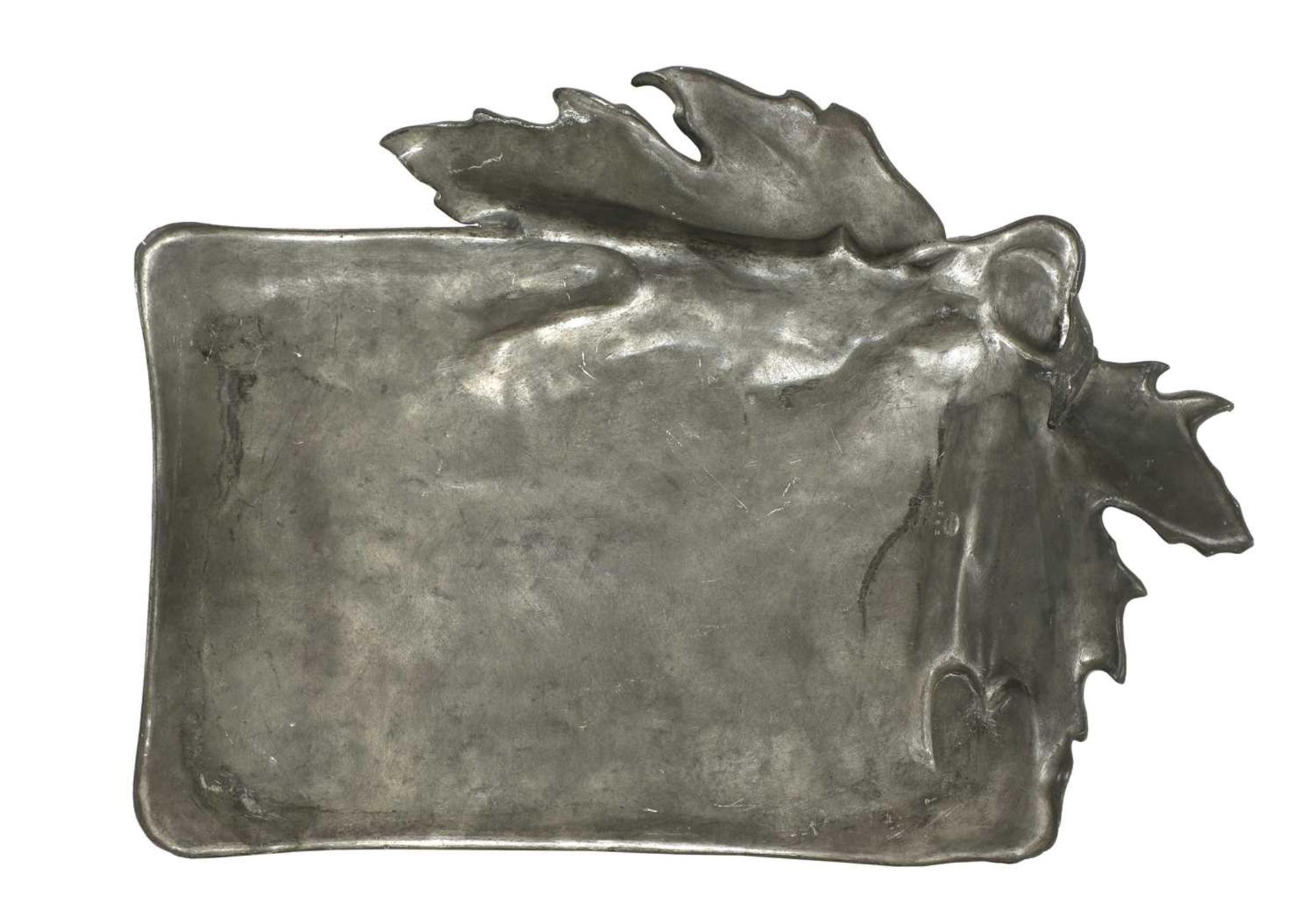 An Art Nouveau pewter dish, - Image 3 of 5