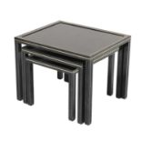 A nest of three lacquered tables,