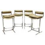 Four Pieff chrome bar stools,