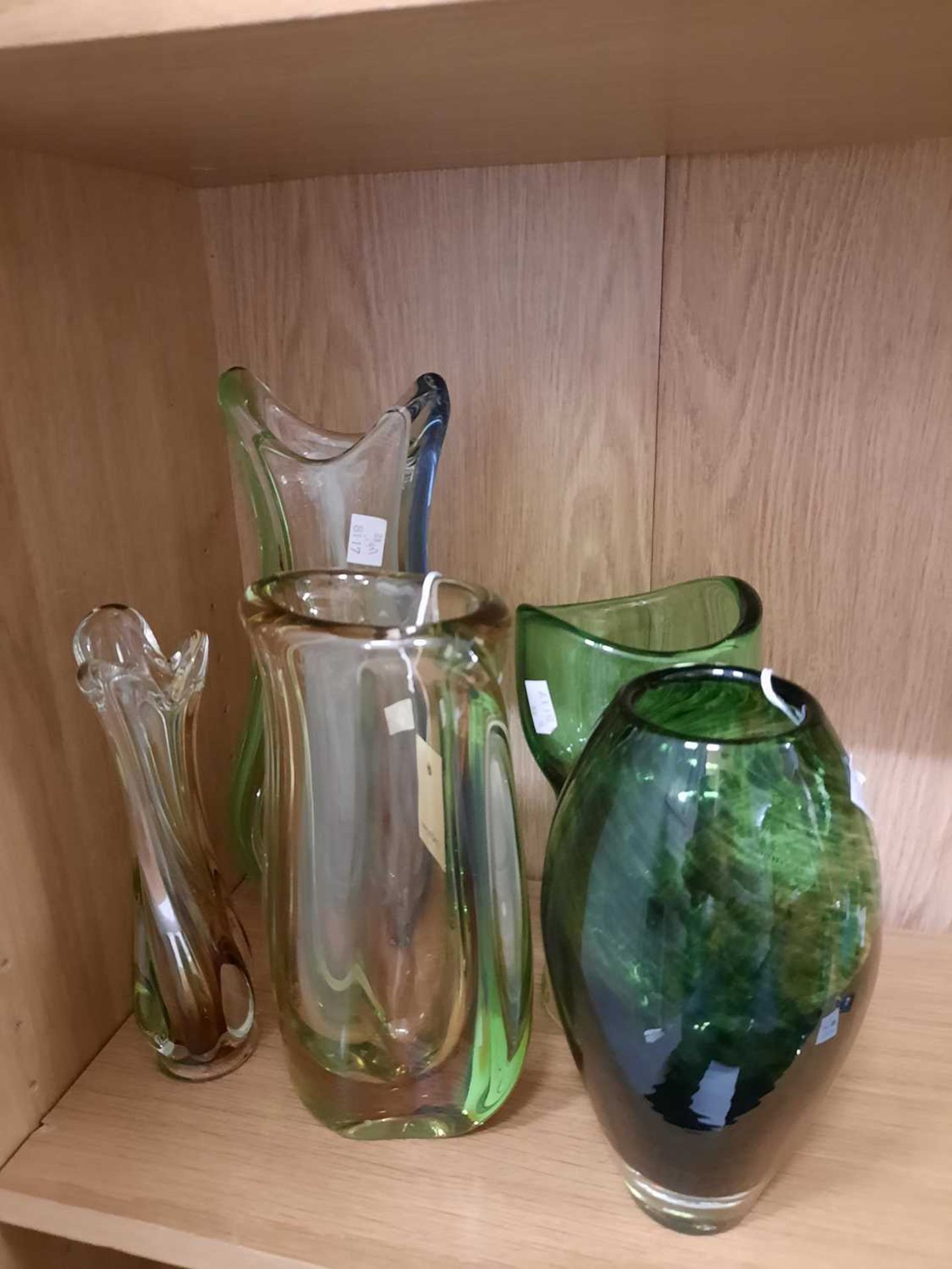 A collection of ten Scandinavian and Murano glass vases, - Image 3 of 4