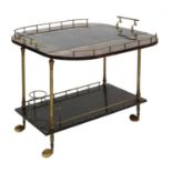 An Aldo Tura two-tier vellum drinks trolley,