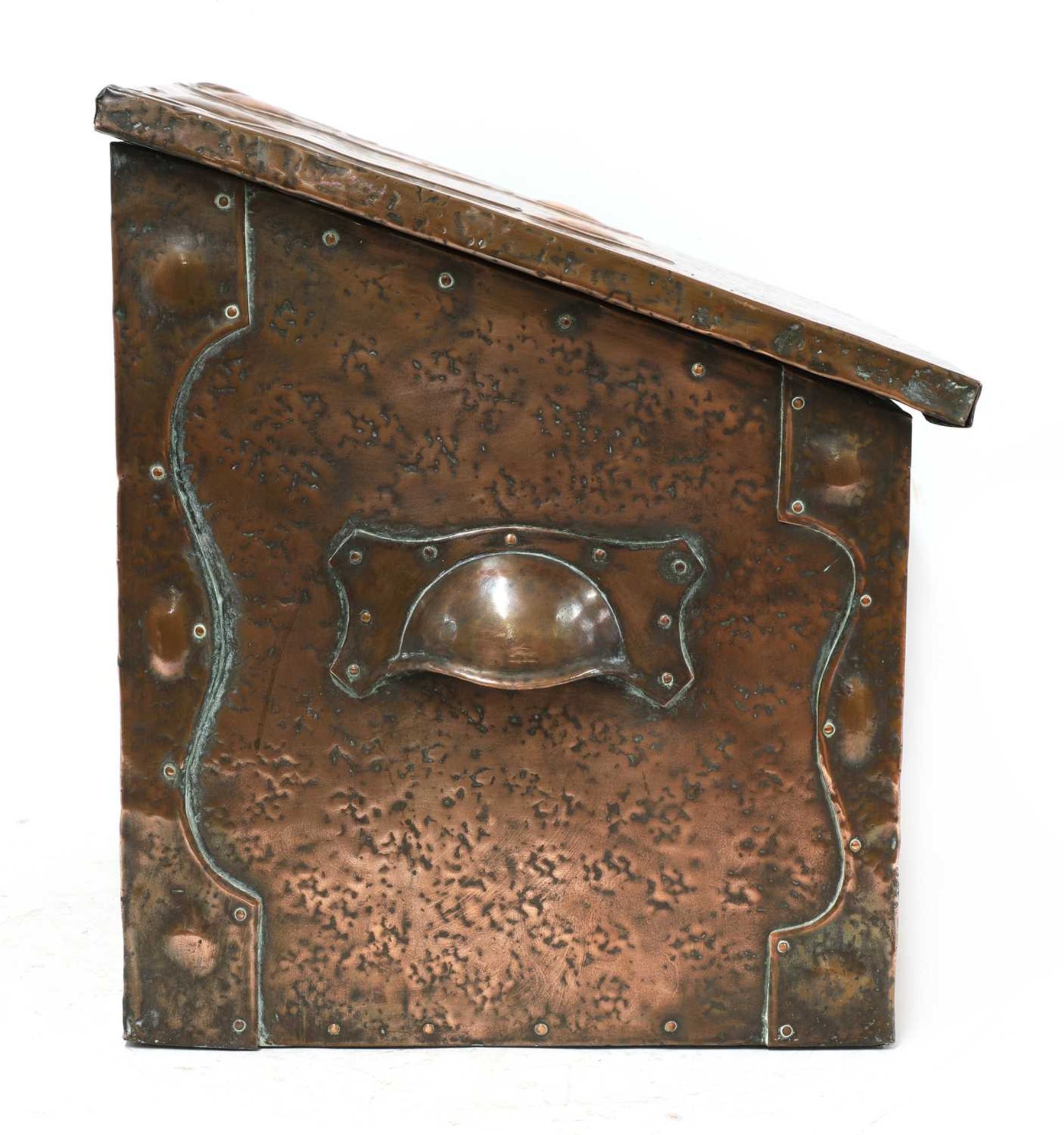 An Arts and Crafts embossed coal box, - Image 3 of 4